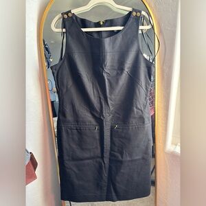 Black Cotton/Spandex Shift Dress